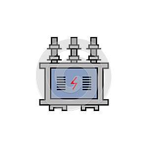 power transformer line colored icon. Elements of energy illustration icons. Signs, symbols can be used for web, logo