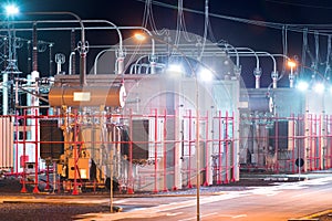 Power Transformer at night