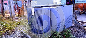 Power transformer supplying energy to homes and factory