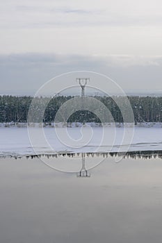 Power transmission line in the north of Russia