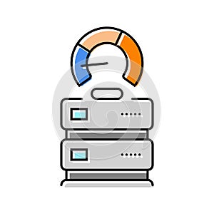 power usage effectiveness meter color icon vector illustration