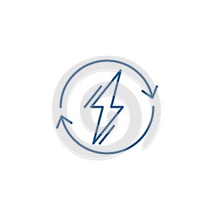 Power usage line icon concept. Power usage flat  vector symbol, sign, outline illustration.