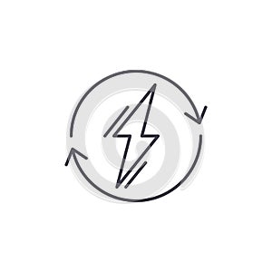 Power usage line icon concept. Power usage vector linear illustration, symbol, sign