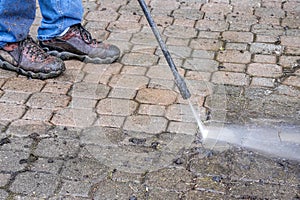 Power Washer on Patio Stone