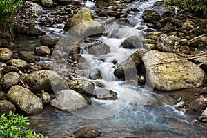 The Power of Water: Slow Shutter Speed Shots of Water Flowing Among the Rocks