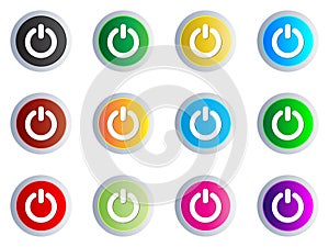 Power web button different colors