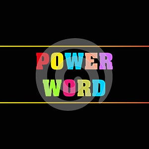 power word word block on black photo