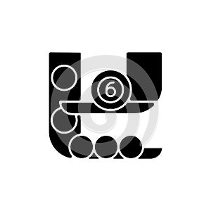Powerball black glyph icon photo