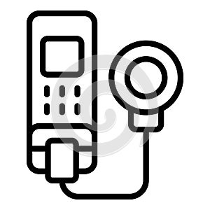 Powerbank tube icon outline vector. Battery charge