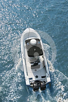 Powerboat overhead view