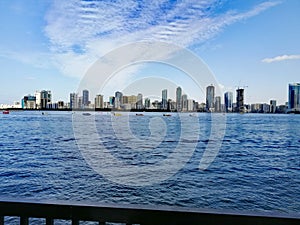 Powerboat racing in the lake