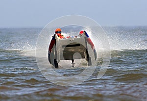 Powerboat racing on ocean
