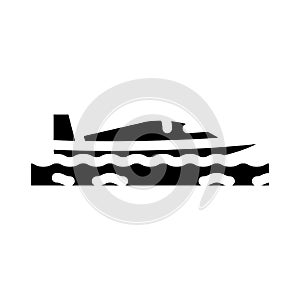 powerboating water sport glyph icon vector illustration