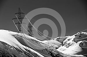 Powercables over the Swiss mountains