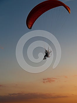 Powered paragliders performing night airshow