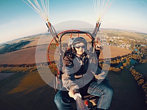 Powered paragliding tandem flight