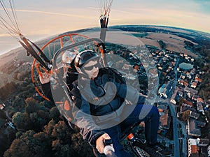 Powered paragliding tandem flight