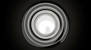 Minimalist concentric light in dark space