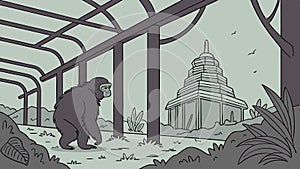 Powerful Bear in a Stylized Forest, Wildlife Vector Scene, vector design Generative AI