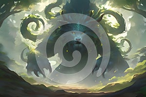 Epic Fantasy Beast in Dramatic Scene - AI generated