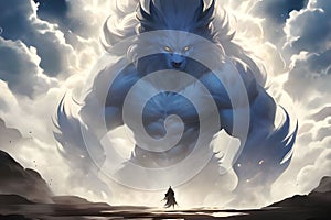 Epic Fantasy Beast in Dramatic Scene - AI generated