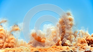 Powerful blast on the construction site