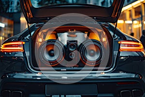 Powerful car audio system in the trunk