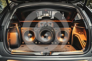 Powerful car audio system in the trunk
