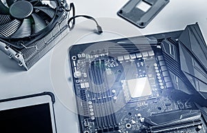 A powerful computer processor and a modern motherboard.