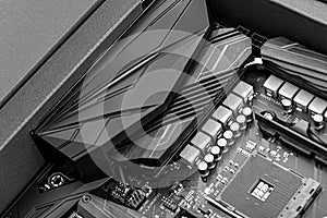 A powerful computer processor and a modern motherboard.