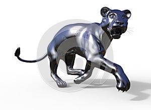 Powerful cougar predator statue