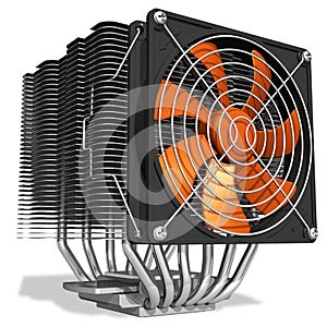 Powerful CPU cooler with heatpipes