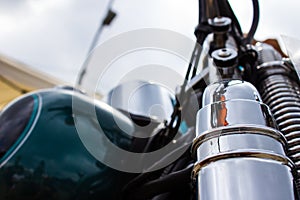 Powerful custom american style motorcycle