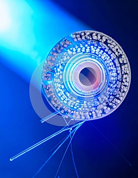 Cybernetic Eye Emitting Data Streams