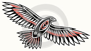 Powerful Eagle in Flight Vector, Freedom and Majestic Wildlife, vector design Generative AI photo