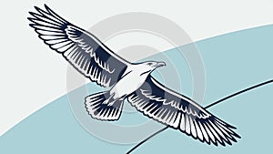 Powerful Eagle in Flight Vector Illustration, Bird of Prey Art, vector design Generative AI photo
