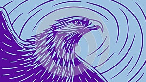 Powerful eagle head with abstract lines, symbolizing strength and freedom. vector design Generative AI photo
