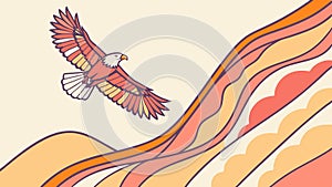 Powerful Eagle Soaring, Abstract Landscape, Nature\'s Majesty, vector design Generative AI photo