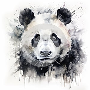 Powerful And Emotive Portraiture: Painting A Panda In Color Gradient Style