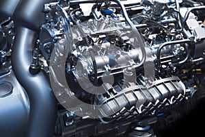 Powerful engine of a modern sport car