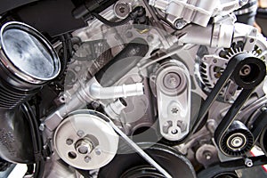 Powerful engine of a modern sport car