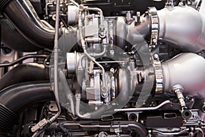 Powerful engine of a modern sport car