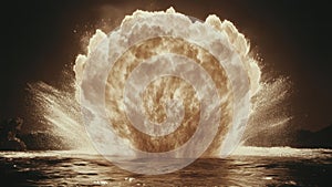 Massive water explosion at sea