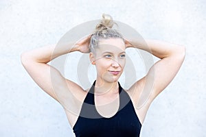 Powerful and Fit: Portrait of a Beautiful and Strong Young Caucasian Woman