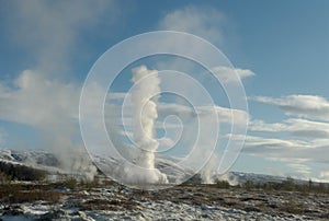 Powerful geysir on Iceland