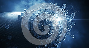 Nanotechnology explosion in deep blue light