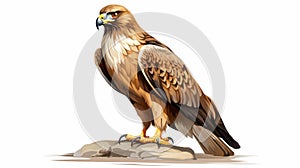 Powerful Hawk Clip Art With White Background