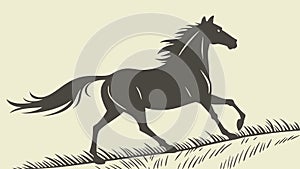 Powerful Horse Galloping Graceful Movement, vector design Generative AI photo