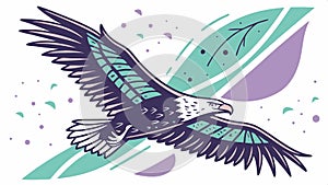 Powerful illustration of an eagle with abstract swirling wind vector design Generative AI photo