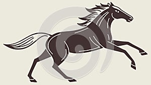 Dynamic galloping horse. Equestrian power. Graceful movement vector design Generative AI photo